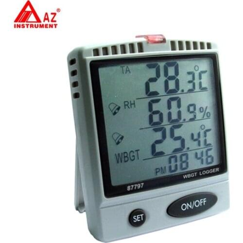 AZ87797 Temperature gauge prices with Desktop Humidity Temperature Meter WBGT SD Card Datalogger