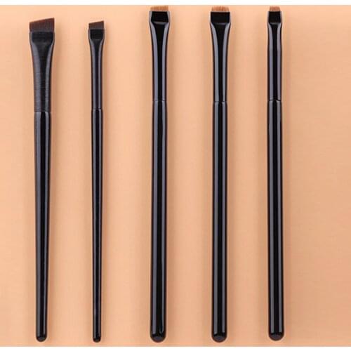 Professional Black Eyebrow Inclined Flat Angled Brush Makeup Tool Wooden Pole Eyeliner Eyeshadow Eye Brow Women Cosmetic