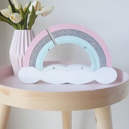 Korean Romantic Girl Bedroom Decor Cute Pink Living Room Decorated Rainbow Money Box Saving Pot Creative Gifts Presents Display