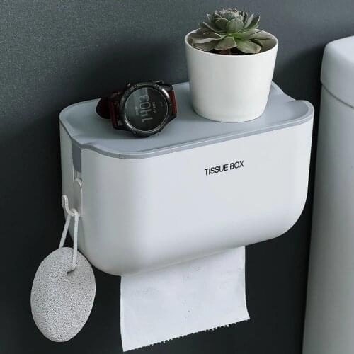 Bathroom tissue storage box wall-mounted tissue box toilet hole-free waterproof tissue box
