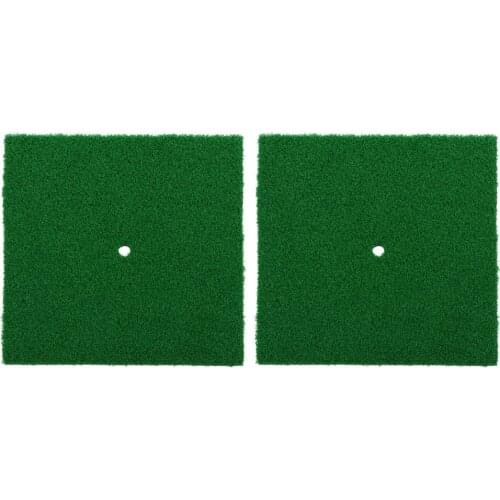 2Pcs Golf Hitting Mat Stimulation Grass Nylon Practice Mat For Indoor Outdoor