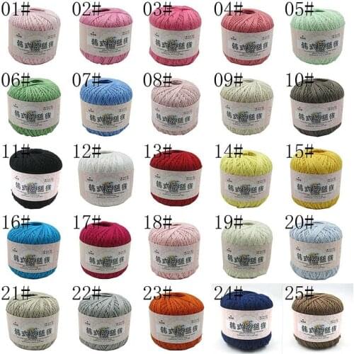 Lace crafts Crochet Tatting Soft Sweater Colorful Knitting Thread Weave Yarn Lots Embroidery Cotton 50g Cake