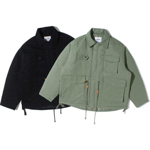 Winter new lapel retro loose military style work clothes casual thick cotton mens wild cotton