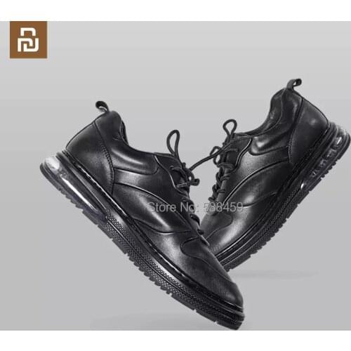 Xiaomi youpin high frequency hot pressed leather shock absorption air cushion casual shoes mens leather shoes