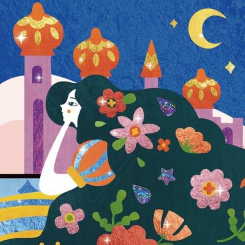 8PCS Princess Stickers Drawing Girls Toy Gold Foil Sticjers Art Cards Educational Toys For Children Creative Painting Kids Toy