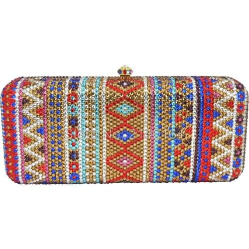 Dazzling Womens Wedding Crystal Clutch Diamonds Metal Evening Bags Crystal Evening Bag Discount, wholesale, custom purse 88405