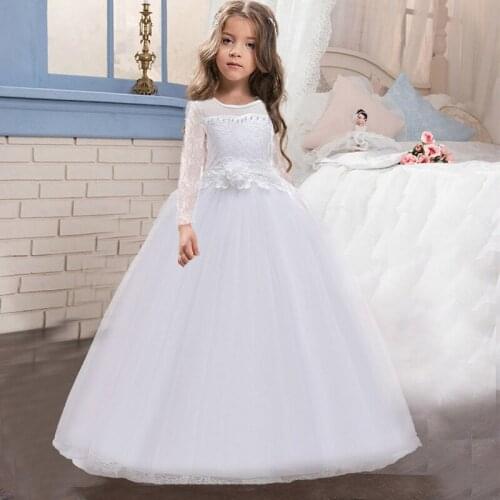 PLBBFZ Princess Girls Dress For Wedding Flower Girl Dresses Gown Birthday Outfits Baby Children Clothes First Communion Dress