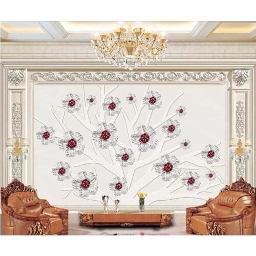 Custom photo 3d wall paper European embossed tree flower Background Home improvement living room wallpaper for walls 3 d