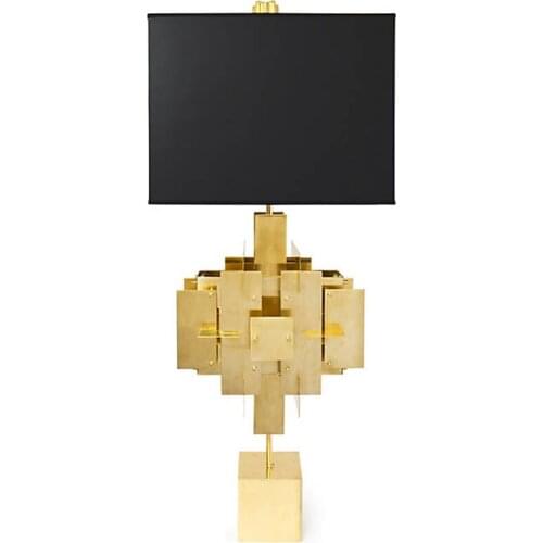 Post-modern American personality creative all-copper table lamp villa living room study soft decoration vertical lamp