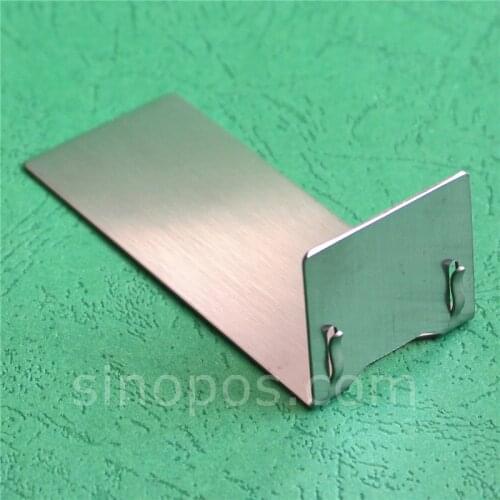 Steel Angled Card Holder, long base L-shaped sign clip stand counter tabletop name ticket food price tag metal L display gripper