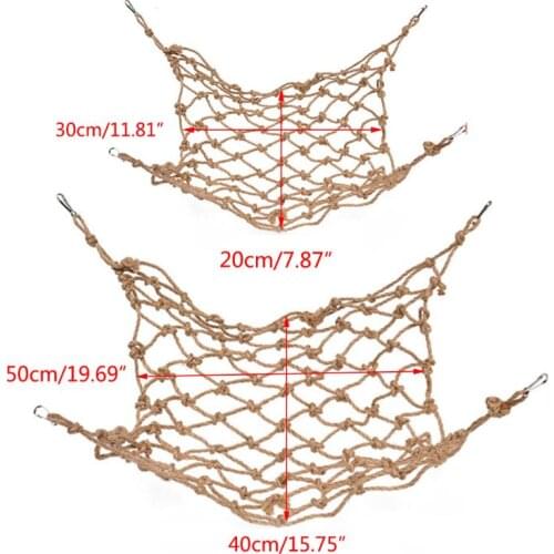 T3EC Parrot Climbing Toy Cart Rope Bird Net Hammock with Hanging Hook Birds Climb Biting Chew Toys