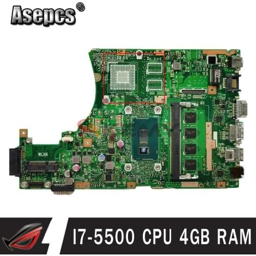 X455LA motherboard For ASUS X455LA I7-5500 CPU 4GB RAM GM Laptop motherboard K455L A455L F455L Notebook mainboard tested