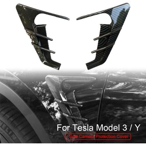 2Pcs ABS Side Camera Protection Turn Signal Cover Autopilot 2.0-3.0 Exterior Accessories For Latest 2021 Tesla Model 3 Model Y