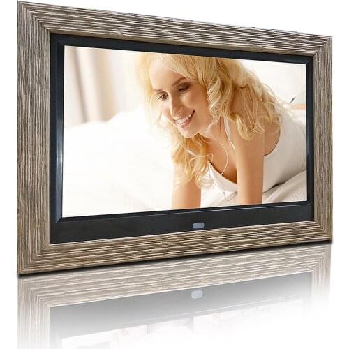 10 inch customized digital photo frame with wood frame advertising player