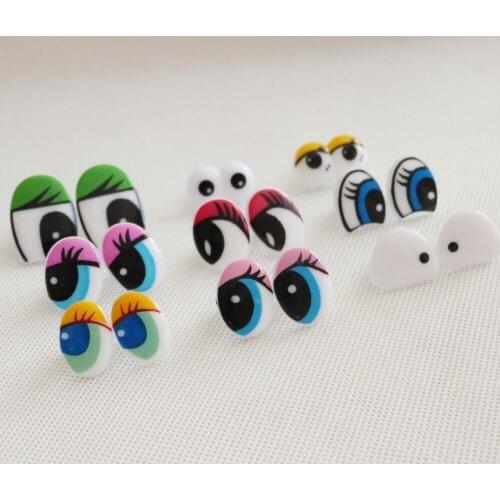 100pcs/lot new style Cartoon toy eyes plastic safety eyes & soft washer for diy doll craft findings--style option