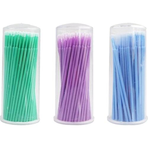 100PCS/Lot Disposable Eyelash Brushes Swab Microbrushes Eyelash Extension Tools Individual Eyelashes Removing Tools Applicators