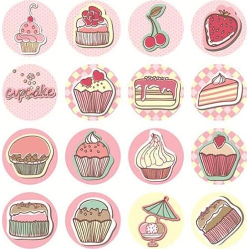 80pcs Lovely Cake Style Seal Sticker Pink Baker Stickers Creative Sticker Free Shipping Bakery Food Candy Sealing Stickers