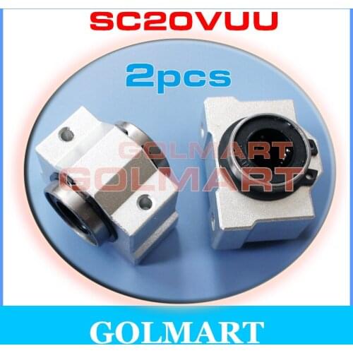 2pcs SC20VUU SCV20UU SC20V linear bearing block housing with LM20UU for 20mm shaft rail