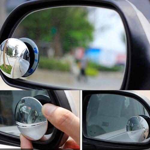 2Pcs Universal Car 360 Degree Wide Angle Convex Rear Side View Blind Spot Mirror