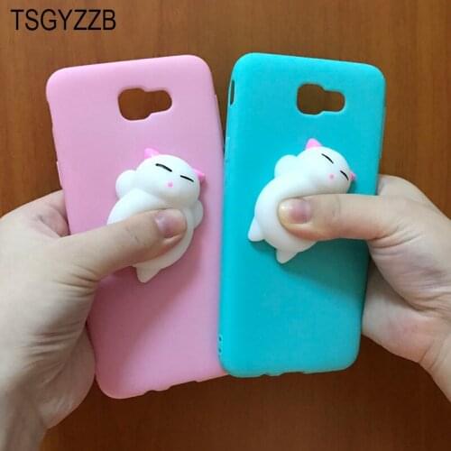 3D Cat Case For Samsung Galaxy J7 Prime Squishy Case Lovely Cartoon Soft Case For Samsung J5 Prime On5 2016 On7 2016 Cover Coque