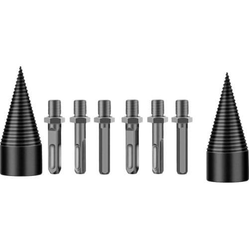 4 Pcs Wood Splitter Drill Bit Removable Log Splitter Drill Bit Firewood Kindling Splitter for Electric Drill