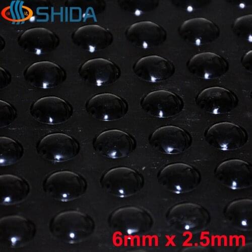 500 Pcs 6*2.5mm Self Adhesive Rubber Pads Black Anti Slip Silicone Feet Pads Bumper Silica Gel Shock Absorber Bumpons