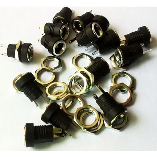 500pcs x Copper 5.5mm x 2.5mm DC Power Jack Socket Female Panel Mount plug 3A