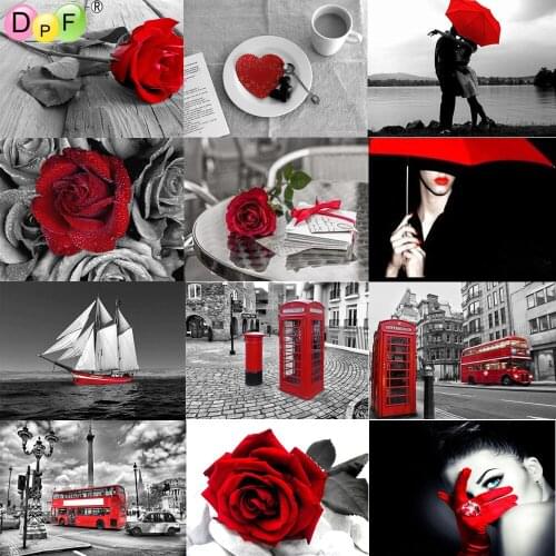 5d diy full square/round Diamond embroidery Red and black series diamond painting Cross Stitch Rhinestone mosaic decor