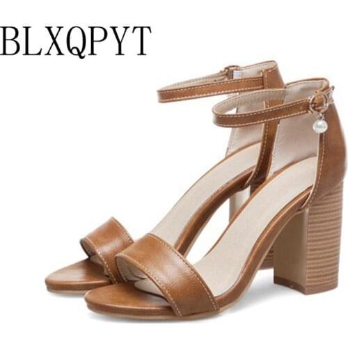 BLXQPYT Real Sandalias Mujer Big Size 32-50 Shoes Women Sandals High Heels Sapato Feminino Summer Style Chaussure Femme T8611