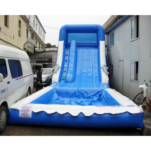 Large Commerical Outdoor Kids Inflatable Water Slide with Pool Giant Slip Poor Bounce House