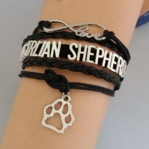Fashion love Shepherd Bracelets handmade Australian Shepherd Dog Paw Bracelet & Bangles Jewelry Dog Lovers Best Gifts
