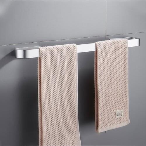 Modern Stainless Steel Towel Holder Wall Mounted Durable Bathroom Towels Rack Hanger Punch-free Shelf for Kitchen Bathroom Decor