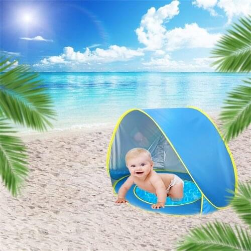 Beach Tent Children Waterproof Pop Up Sun Awning Tent With Pool UV-protection Sunshelter Unique Kid Outdoor Camping Sunshade