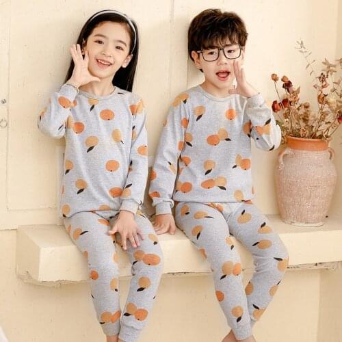 O-Neck Children Pajamas Baby Clothing Set Kids Cartoon Sleepwear Autumn Cotton Nightwear Boys Girls Animal Pyjamas Pijamas Set