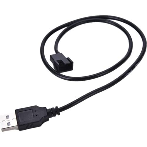 Hot 3/4 Pin Computer PC Fan Power Cable Connector Adapter 5V 50cm Connect 3pin or 4pin fan to USB Adapter Cables
