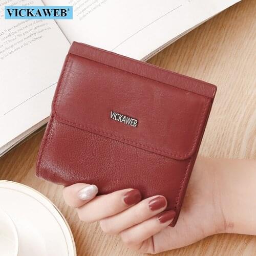 VICKAWEB Women Small Genuine Leather Wallet Fashion Cute Ladies Purse Female Hasp Womens Wallets And Purses Mini Money Short Bag