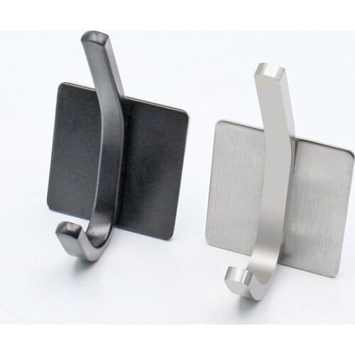 304 stainless steel square coat hook free perforated U-shaped single hook towel kitchen and bathroom hook