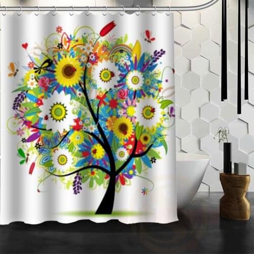 Best Nice Custom Heart Tree Shower Curtain Bath Curtain Waterproof Fabric Bathroom MORE SIZE WJY&41