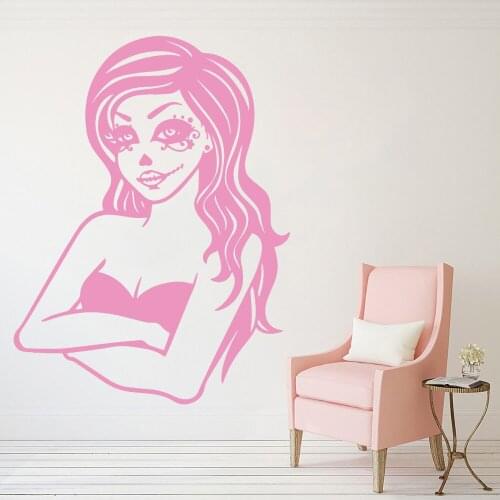 Fashion woman ugly Vinyl Kitchen Wall Stickers Livingroom Decor Wallpaper Removable Mural Decoration Decals Murals HY1809