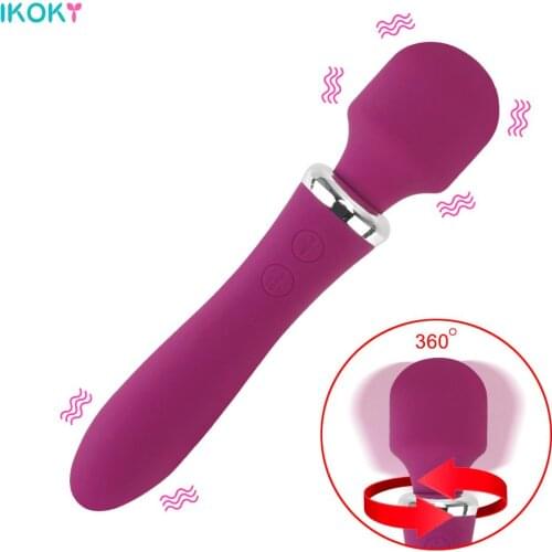 IKOKY G Spot Dildo Vibrator Magic Wand Vaginal Sex Massager Clitoris Stimulator Dual Motors Vibrators Sex Toys for Woman