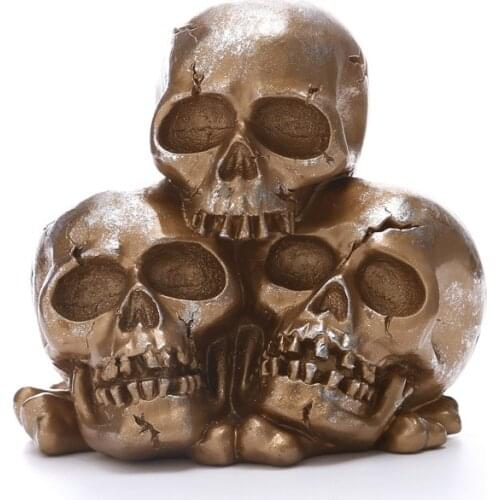 MRZOOT Human Statues Three-dimensional Skull Personalized Skull Creative Skull Figurines Sculpture Home Decoration Accessories