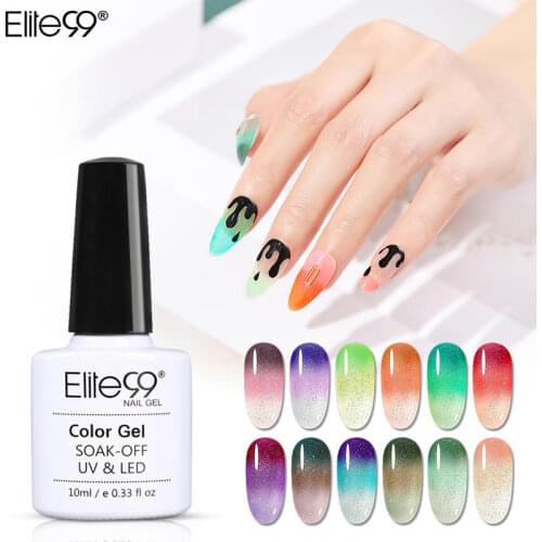 Elite99 Temperature Change Color Gel Polish Neon Glitter UV Gel Nail Polish Soak Off Thermal Nails Gel Varnish 10ml Nail Art