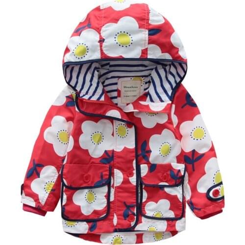 New girls' jackets Europe and America childrens childrens baby loose casual hooded windbreaker jacket