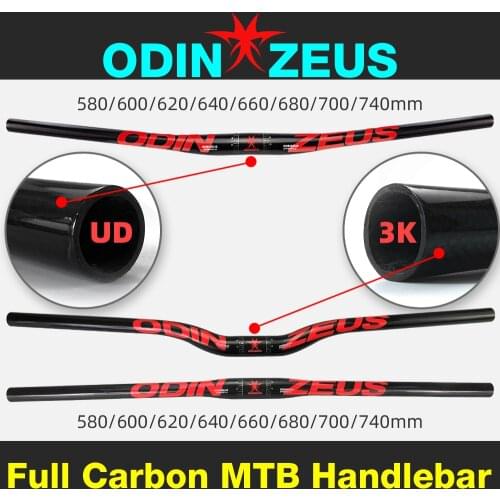 ODINZEUS Supers trong Carbon friber MTB/Road Bicycle Handlebar Flat/Rise Mountain Bike Parts 31.8*580/600/620/640/660/700/740mm
