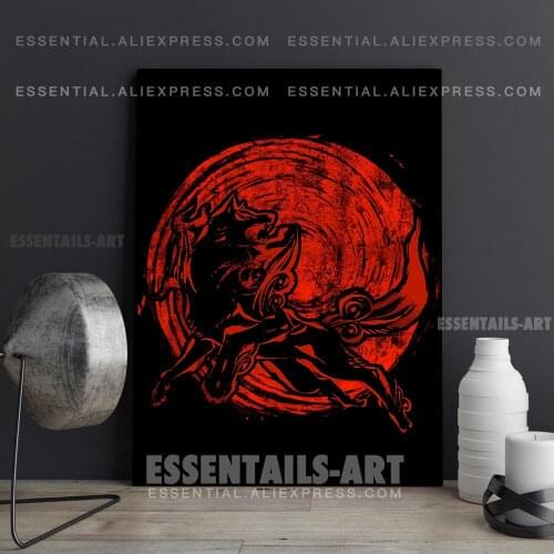 Okami Japanese Style Poster Canvas Wall Art Painting Decor Pictures Bedroom Study Living Room Home Decoration Prints