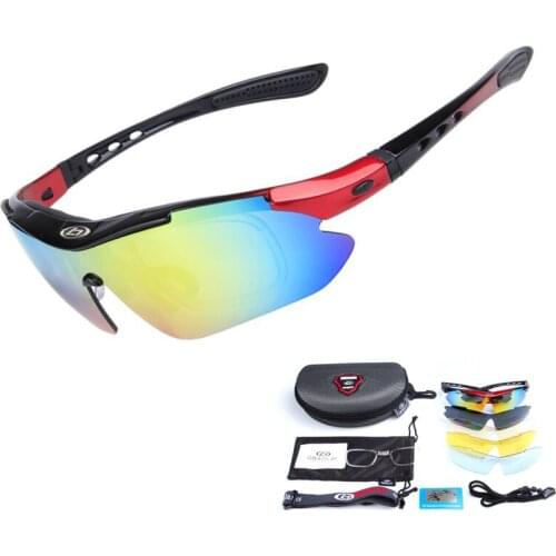 Polarized Fishing Sunglasses 5 Lens/Set Outdoor Windproof Hiking Fishing Eyewear Cycling Glasses Men Tactical Shooting Glasses