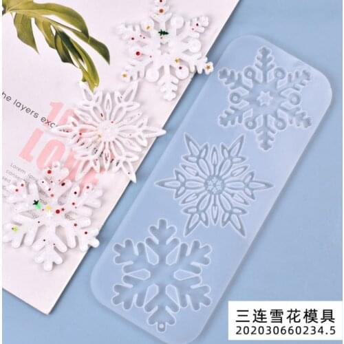 Transparent Silicone Mould Dried Flower Resin Decorative Craft DIY Snowflake combinati holder Mold epoxy resin molds for jewelry