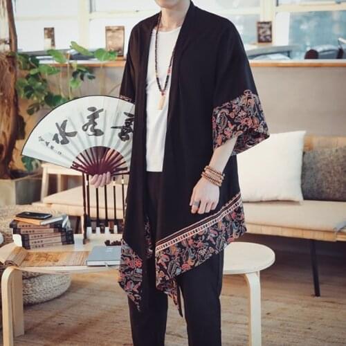 Shirt china traditional chinses clothing for men solid mid sleeves casual loose tops chinese style shirt tops TA017
