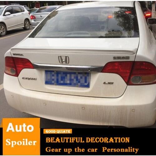 For Honda Civic Spoiler 2006-2011 High Quality ABS Material Car Rear Wing Primer Color Trunk Rear Spoiler Decoration 2008 2009