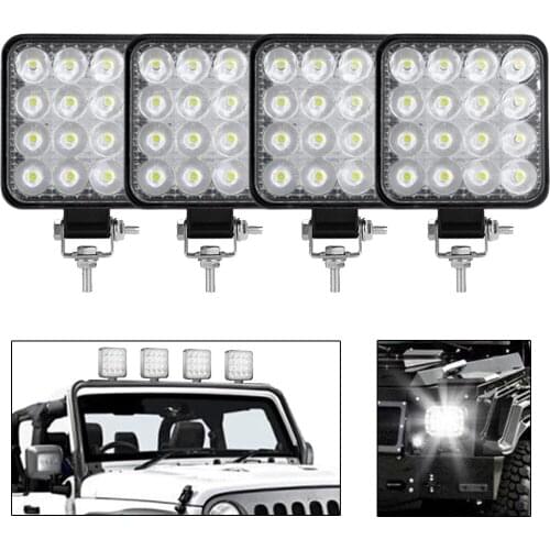 Mini LED 48W 7200 LM LED Work Light Bar Square Spot beam 24V 12V Off road LED Light Bar For Truck 4X4 4WD Car SUV ATV IP67